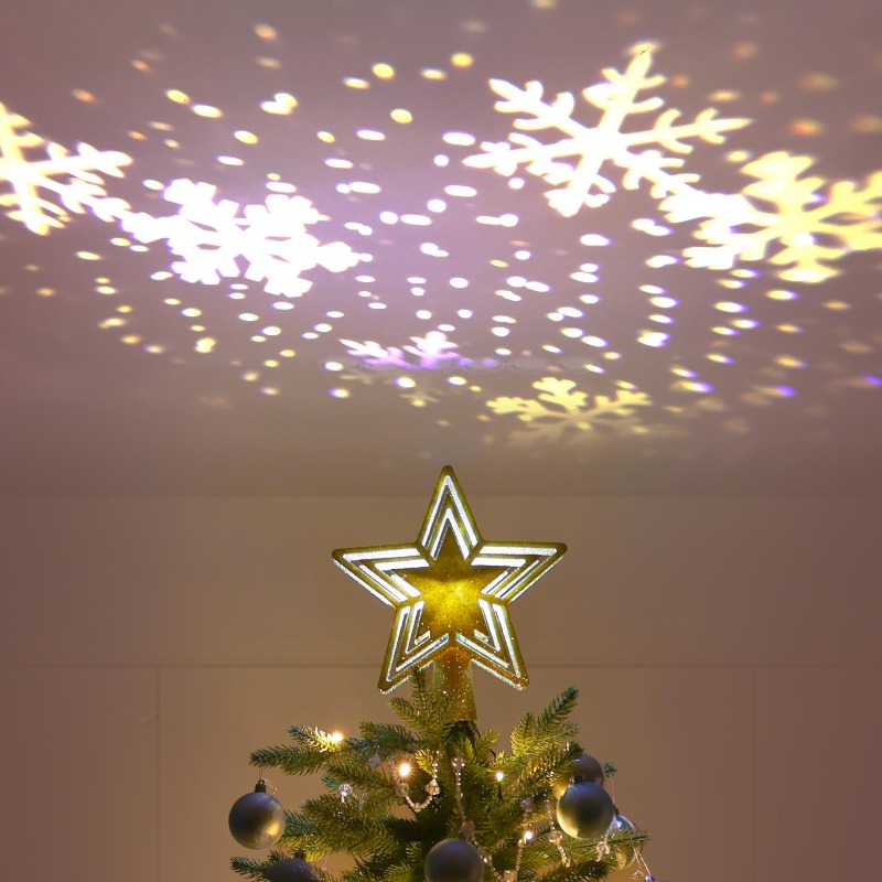 Star Tree Topper - LED-projectie Boomtopper Ster Gouden Pentagram met