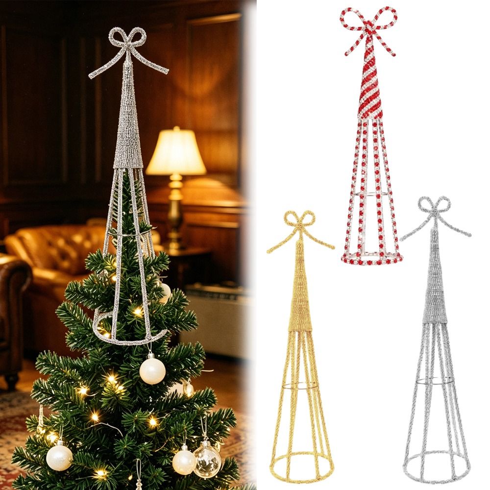 Star Tree Topper - Smeedijzeren kerstboomtopper ster met strass steentjes,