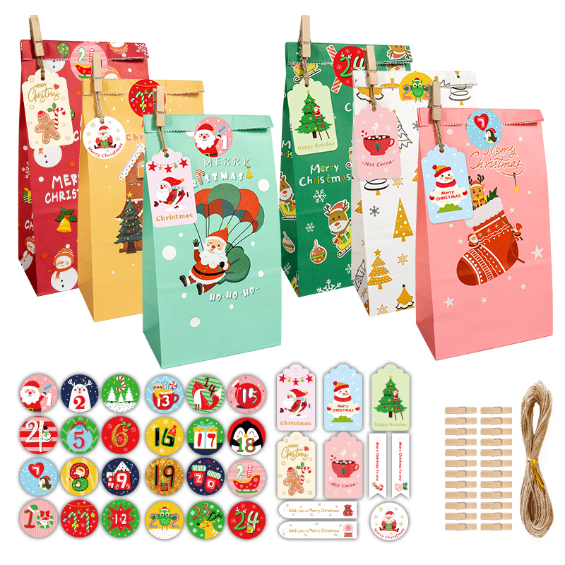Advent Calendar Gift - 24 sets adventskalender kerstcadeautasjes, Santa Claus