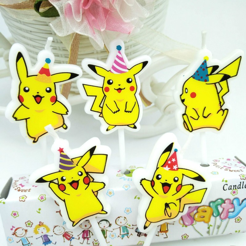 5 stks/partij Pokemon Verjaard - Holiday Candle Set recensie en prijs